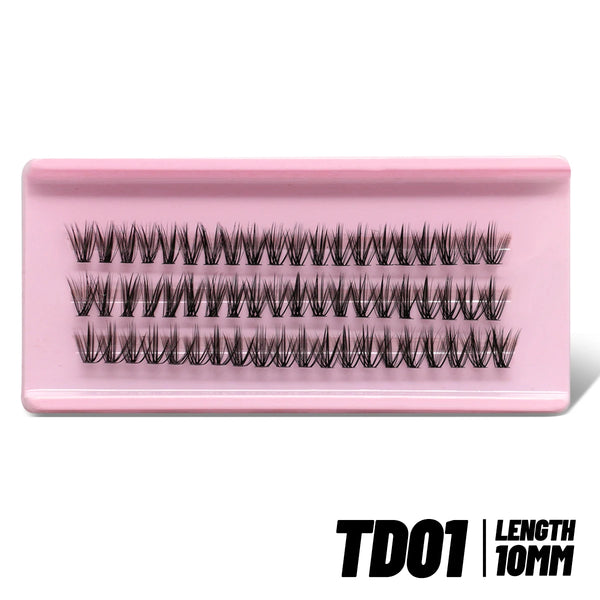 GROINNEYA Cluster Lashes Kit Individual Lashes Volume Mixed Tray 3D Faux Mink Lashes Wispy Eyelash Extension Makeup