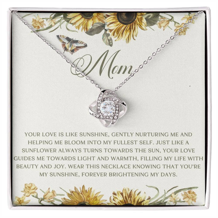 Love like Sunshine Sunflower Mom Love Knot Necklace